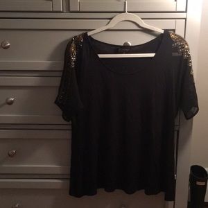 Black embellished top